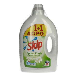 SKIP | Υγρό Πλυντηρίου Ρούχων Spring Fresh 30 Μεζούρες 1+1 Δώρο