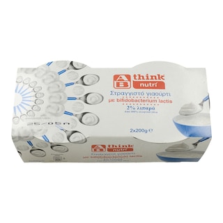 ΑΒ THINK NUTRI | ΓΙΑΟΥΡΤΙ ΛΕΥΚΟ ΣΤΡΑΓΓΙΣΤΟ 2 Χ 200 GR