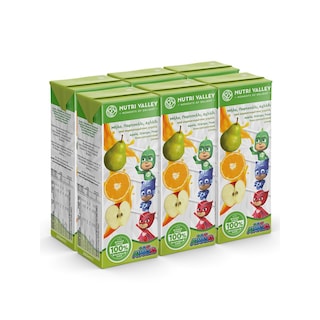 NUTRI VALLEY | Φυσικός Χυμός Μήλο Πορτοκάλι Αχλάδι 6x250ml