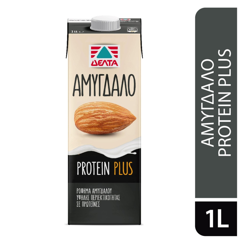 ΔΕΛΤΑ Φυτικό Ρόφημα Αμυγδάλου Protein Plus 1lt