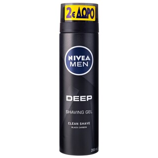 NIVEA | Gel Ξυρίσματος Men Deep Black Carbon 200ml Έκπτωση 2Ε