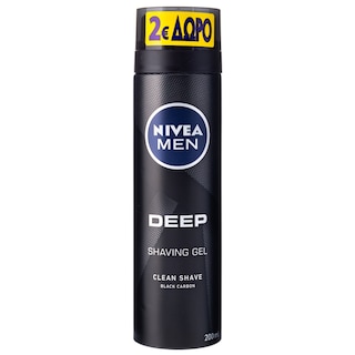 NIVEA | Gel Ξυρίσματος Men Deep Black Carbon 200ml Έκπτωση 2Ε