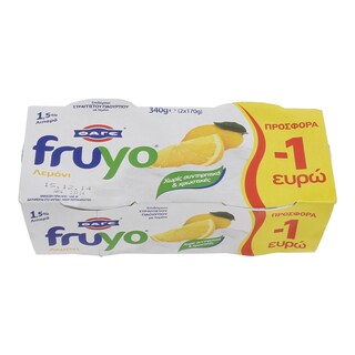 FRUYO | ΕΠΙΔΟΡΠΙΟ ΓΙΑΟΥΡΤΙΟΥ ΛΕΜΟΝΙ 2 Χ 170 GR