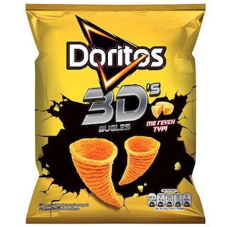 DORITOS | Σνακ Καλαμποκιού 3D Bugles Τυρί 82g