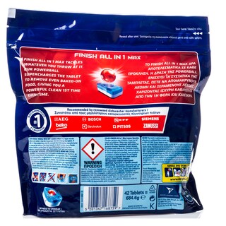 FINISH | ALL IN 1 | WASHING MACHINE DISHES SOAP LEMON 42 PIECES