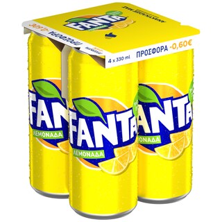FANTA | Αναψυκτικό Λεμονάδα 4x330ml Έκπτωση 0.6Ε