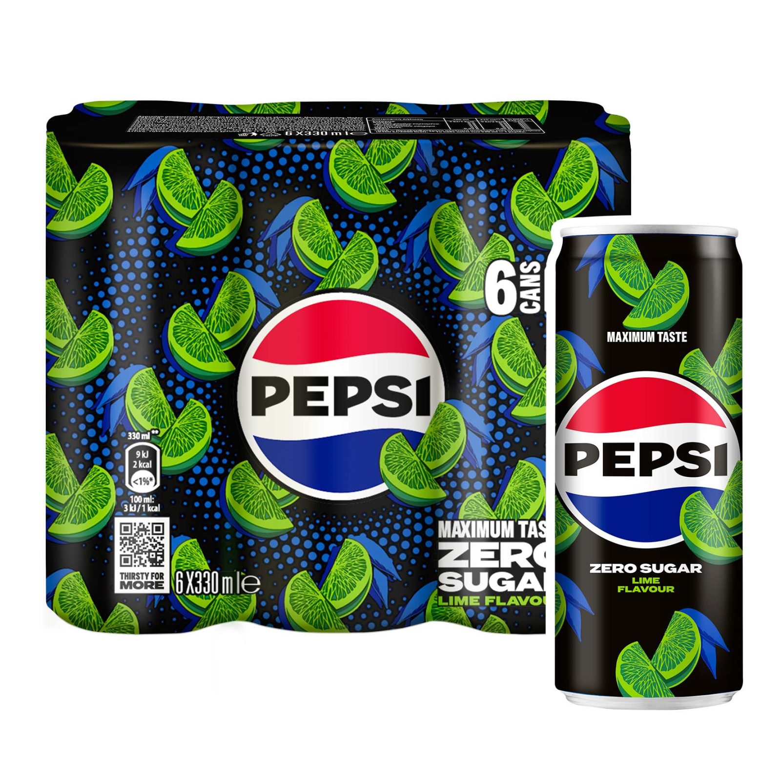 PEPSI Αναψυκτικό Cola Lime Zero 6x330ml