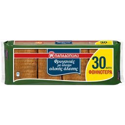 ΠΑΠΑΔΟΠΟΥΛΟΥ | Φρυγανιές Ολικής Άλεσης 4x80g Έκπτωση 0.30Ε