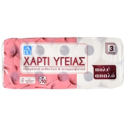 Χαρτί Υγείας Πολύ Απαλό 3 Φύλλα 10 Ρολά 1.3kg