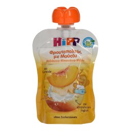 HIPP | ΔΙΑΦΟΡΑ ΕΤΟΙΜΑ ΠΑΙΔΙΚΑ ΓΕΥΜΑΤΑ ΓΙΑΟΥΡΤΙ ΡΟΔΑΚΙΝΟ ΜΗΛΟ ΜΠΑΝΑΝΑ 90 GR