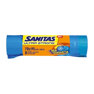 SANITAS | Σακούλες Απορριμάτων Ultra Strong 70x95cm 8 Τεμάχια