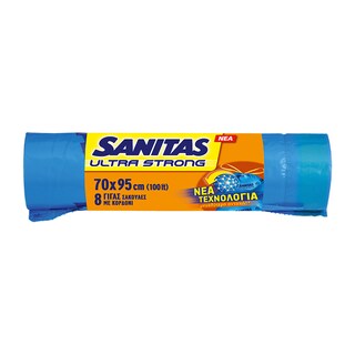 SANITAS | Σακούλες Απορριμάτων Ultra Strong 70x95cm 8 Τεμάχια
