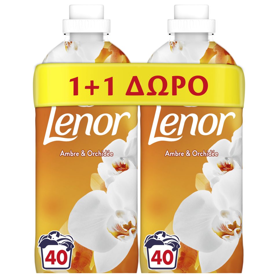 LENOR Συμπυκνωμένο Μαλακτικό Gold Orchid 40 Μεζούρες 1+1 Δώρο