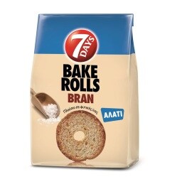 7DAYS | BAKE ROLLS | Παξιμαδάκια Bake Rolls Bran Αλάτι 160g
