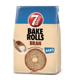 7DAYS | BAKE ROLLS | Παξιμαδάκια Bake Rolls Bran Αλάτι 160g