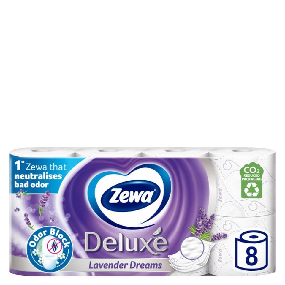 ZEWA Χαρτί Υγείας Deluxe Lavender 3 Φύλλα 8 Τεμάχια