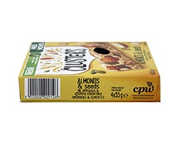 NESTLE | CLUSTERS | Μπάρες Δημητριακών Ολικής Άλεσης Αμύγδαλο 4 X 35gr