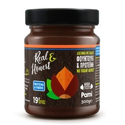 PAMI | REAL & HONEST | Άλειμμα Φουντουκιού Πρωτείνη & Κακάο με Στέβια 300g