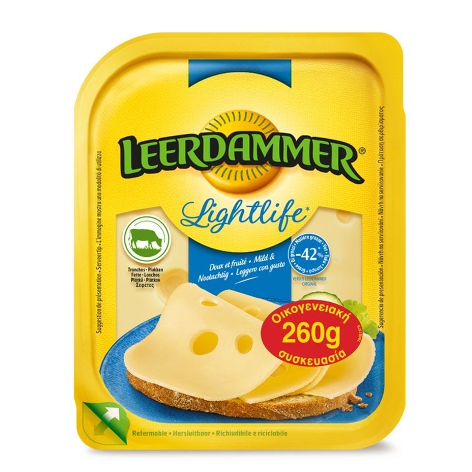 LEERDAMMER Τυρί Μαλακό LightLife Χαμηλά Λιπαρά Φέτες 260g