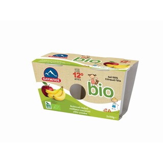 ΟΛΥΜΠΟΣ | Επιδόρπιο Γιαουρτιού Παιδικό Bio Βιολογικό Μήλο Μπανάνα 2x150gr