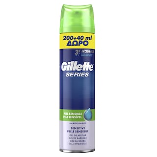 GILLETTE | Gel Ξυρίσματος Skin Sensitive 200ml+40ml Δώρο