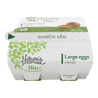 NATURES PROMISE BIO | Αυγά Βιολογικά Μεγάλα 4 Τεμάχια