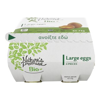NATURES PROMISE BIO | Αυγά Βιολογικά Μεγάλα 4 Τεμάχια