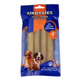 EXCLUSIVE AB | NATURAL RAWHIDE PRESSED STICKS 4PS 27.5G/PC ΛΙΧΟΥΔΙΕΣ ΣΤΙΚΣ ΠΛΑΚΕ 1 PIECE