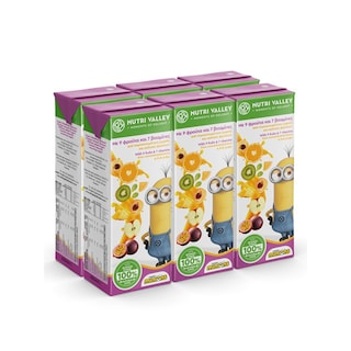 NUTRI VALLEY | Φυσικός Χυμός Minions Exotic 9 Φρούτα 6x250ml