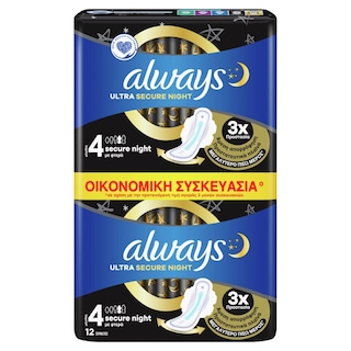 ALWAYS | Σερβιέτες Ultra Secure Night 12 Τεμάχια