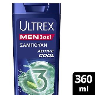 ULTREX | Σαμπουάν Active Cool 3σε1 Αντιπιτυριδικό 360ml