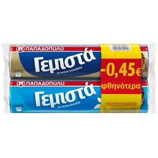 ΠΑΠΑΔΟΠΟΥΛΟΥ | Μπισκότα Γεμιστά Βανίλια Σοκολάτα 2 X 200gr (-0.45E)