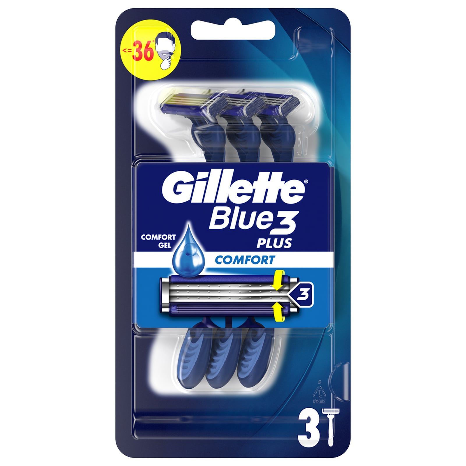 GILLETTE Ξυραφάκια Blue 3 Plus Comfort 3 Τεμάχια
