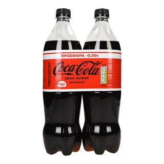 COCA COLA | ZERO | Αναψυκτικό Cola Zero 2X1lt Έκπτωση 0.30Ε