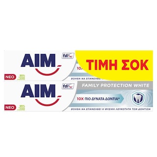 AIM | AIM TOOTHPAST.FAM.PROT.WHITE  2Χ75ML