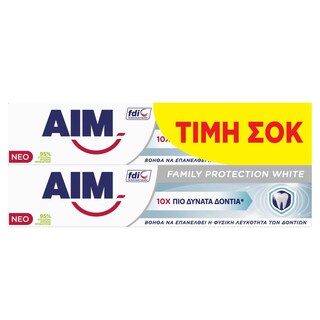 AIM | Οδοντόκρεμα Family Protection White 2X75 ml
