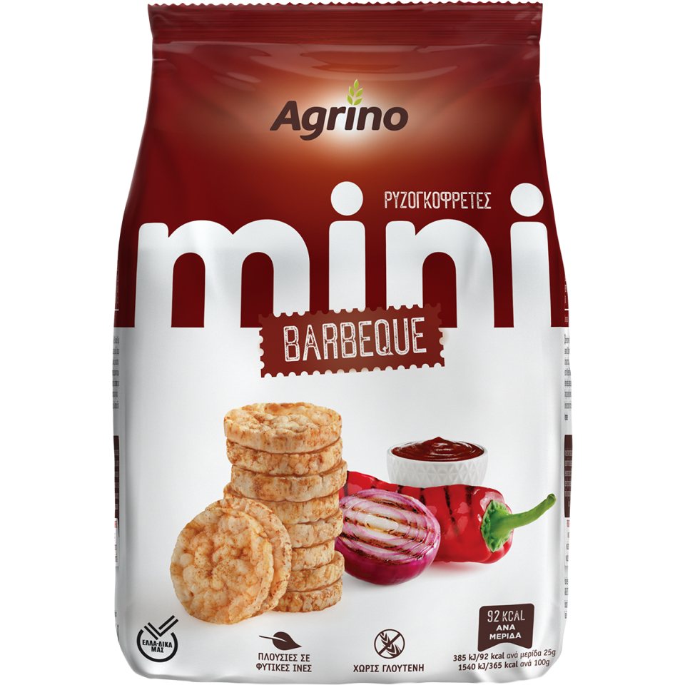 AGRINO Ρυζογκοφρέτες Μίνι Barbeque 50g