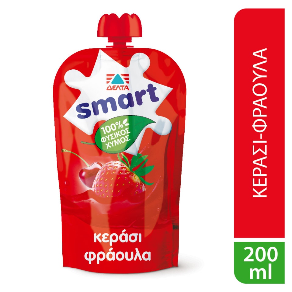 ΔΕΛΤΑ Φυσικός Χυμός Smart Φράουλα Κεράσι 200ml