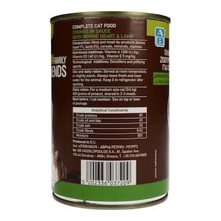 FAMILY FRIENDS | Γατοτροφή Αρνί & Βοδινή Καρδιά 400g