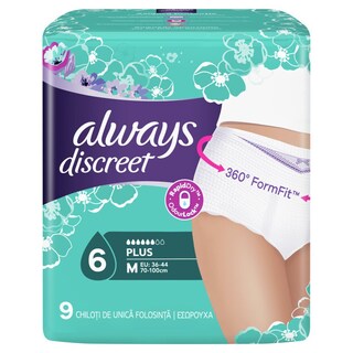 ALWAYS | DISCREET | ALWAYS DISCREET PANTS MEDIUM 9PCS
