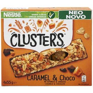 NESTLE | CLUSTERS | ΜΠΑΡΕΣ ΔΗΜΗΤΡΙΑΚΩΝ ΜΕ ΣΟΚΟΛΑΤΑ ΚΑΙ ΚΑΡΑΜΕΛΑ 4X35 GR