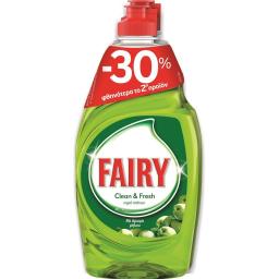 FAIRY | Υγρό Πιάτων Clean & Fresh Μήλο 2x400ml 30% στo 2o