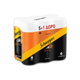 SCHWEPPES | Αναψυκτικό Πορτοκαλάδα Κουτί 6 X 330ml 5+1 Δώρο