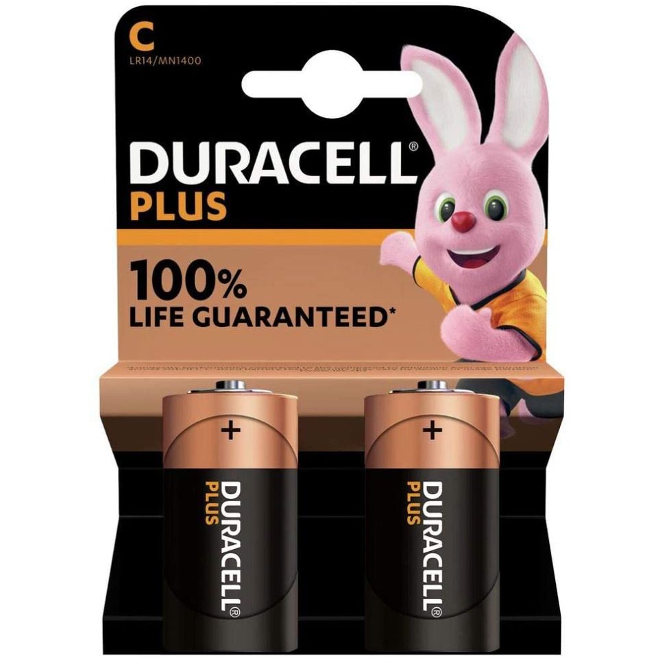 DURACELL Μπαταρίες Αλκαλικές Plus C 2 Τεμάχια