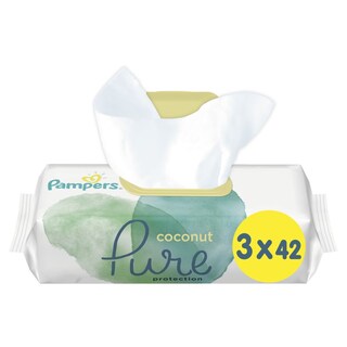 PAMPERS | Μωρομάντηλα Coconut Pure Protection 3x42 Τεμάχια