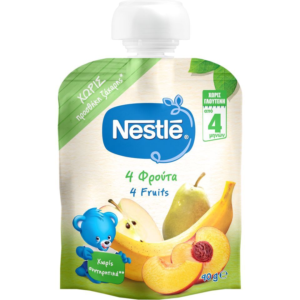 NESTLE Φρουτοπουρές 4 Φρούτα 90gr