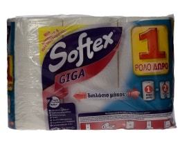 SOFTEX | ΧΑΡΤΙ ΚΟΥΖΙΝΑΣ ΛΕΥΚΟ GIGA 2 ΦΥΛΛΑ 3 ΤΕΜ ΠΡΟΣΦΟΡΑ 2 + 1 ΔΩΡΟ