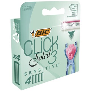 BIC | Ανταλλακτικά Ξυραφιού Click 3 Soleil Sensitive 4 Τεμάχια