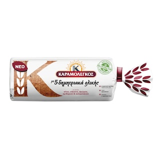 ΚΑΡΑΜΟΛΕΓΚΟΣ | Ψωμί Τόστ 5 Δημητριακά Ολικής 500gr