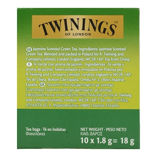 TWININGS | BEVERAGES JASMINE 10 X 1,8 GR